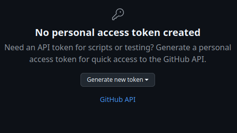 Widok generowania nowego tokenu na GitHubie